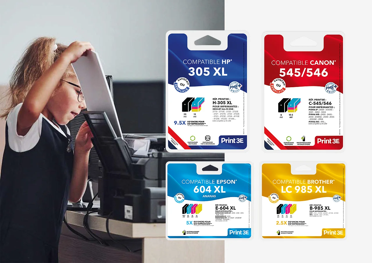 Print3E Gamme d'encre compatible recyclage France - SRDi